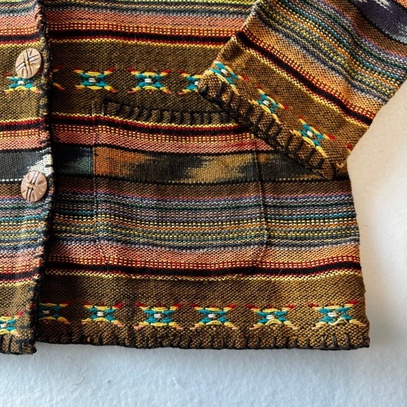 New Identity Women 80s Southwestern Tapestry Blazer Jacket Size L vintage - Picture 3 of 5